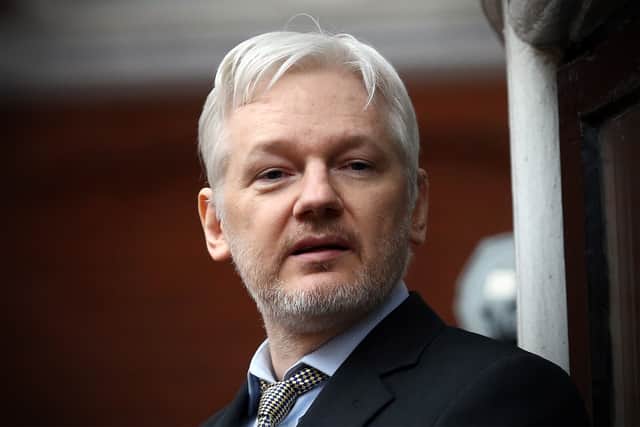 Wikileaks founder Julian Assange speaks from the balcony of the Ecuadorian embassy in 2016 (Pic: Getty Images)