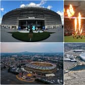 Clockwise from top left: MetLife Stadium, Canada’s BC Place, LA’s SoFi Stadium, and Estadio Azteca in Mexico City (Photos: Getty Images)