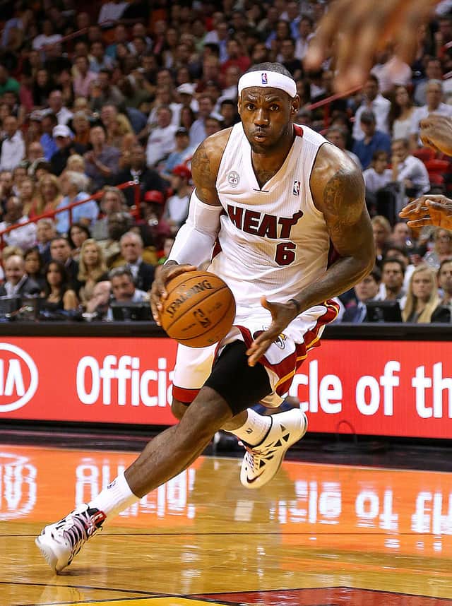 LeBron James of the Miami Heat (Photo by Mike Ehrmann/Getty Images)