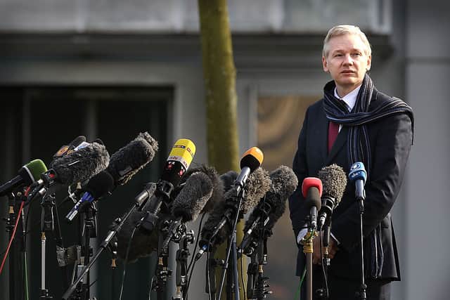 Wikileaks founder Julian Assange speaks to the press outside Belmarsh Magistrates’ Court on February 24, 2011 in London, England (Photo by Peter Macdiarmid/Getty Images)
