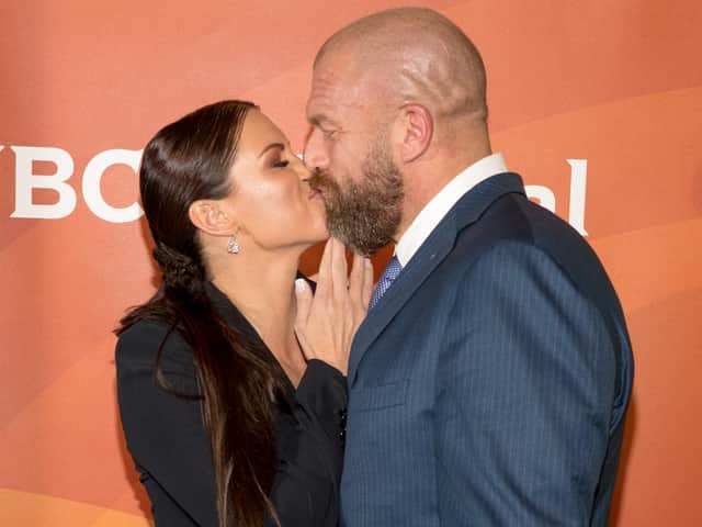  Stephanie McMahon and husband Paul “Triple H” in Pasadena, California, 2018 (Pic: Getty Images)