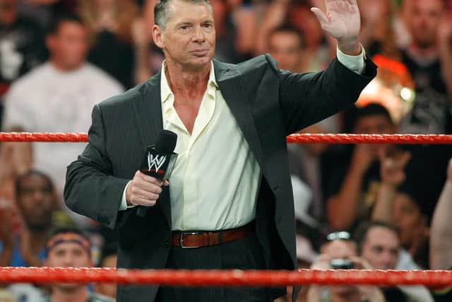 Vince McMahon appears in the ring during a WWE Monday Night Raw show (Pic: Getty Images)
