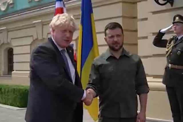 Boris Johnson has made a surprise second visit to Ukraine, after touching down in Kyiv. (Credit: PA) 