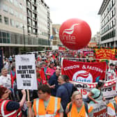 Thousands of protesters march through central London to demand better pay and working conditions over the weekend (Photo: Getty Images)