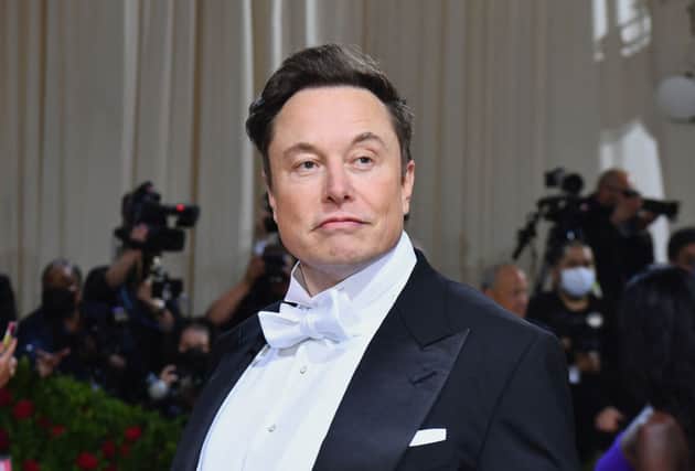 Elon Musk arrives for the 2022 Met Gala at the Metropolitan Museum of Art on May 2, 2022, in New York (Photo by ANGELA WEISS/AFP via Getty Images)
