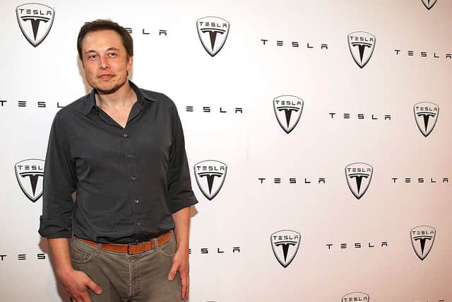Elon Musk attends the launch party for the Tesla Roadster, the world’s first highway-capable all electric car available in the United States, at the Tesla Flagship Store on May 1, 2008 in Los Angeles, California.  (Photo by Vince Bucci/Getty Images)