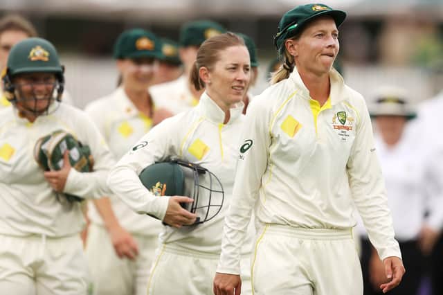Australia captain Meg Lanning leads her squad off the pitch