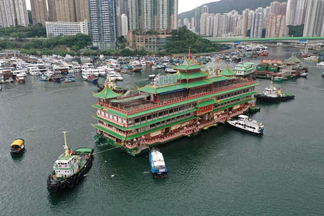 Hong Kong’s famous Jumbo floating restaurant was towed away in mid-June (image: AFP/Getty Images)