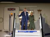 Prince Charles, Prince of Wales and  Camilla, Duchess of Cornwall arrive to attend the The Commonwealth Heads of Government Meeting (CHOGM) on June 21, 2022 in Kigali, Rwanda.