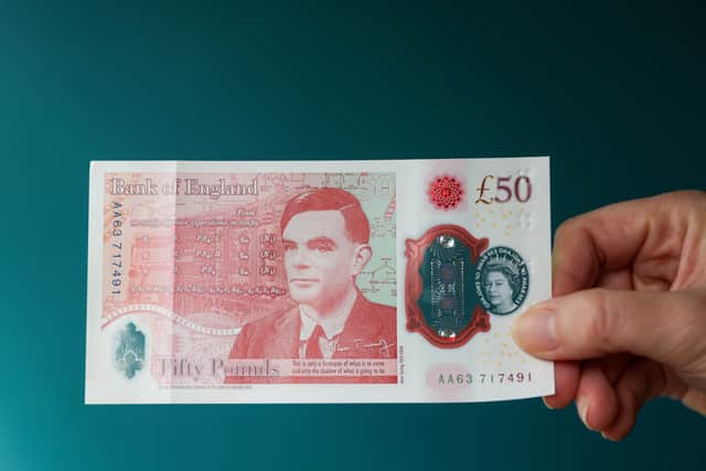 New £50 Bank of England note features scientist and codebreaker Alan Turing. (Credit: Getty Images)