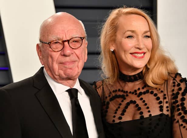 Rupert Murdoch and Jerry Hall attend the 2019 Vanity Fair Oscar Party hosted by Radhika Jones at Wallis Annenberg Center for the Performing Arts on February 24, 2019 in Beverly Hills, California.  (Photo by Dia Dipasupil/Getty Images)