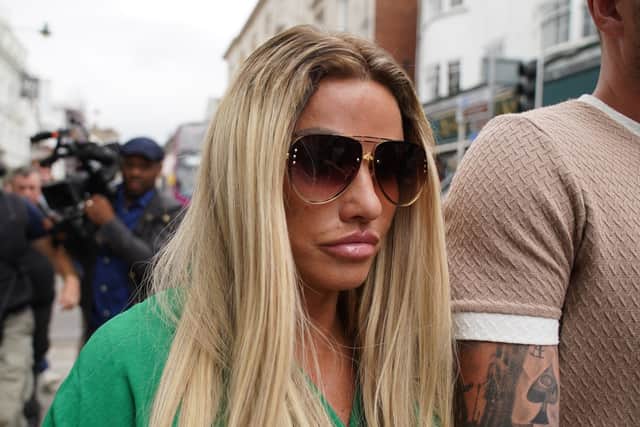 Katie Price has escaped jail for sending an “angry and inflammatory” message to her ex-husband in breach of a restraining order (Photo: PA)