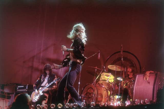 Rock group Led Zeppelin performing on stage in 1977 (Pic: Getty Images)