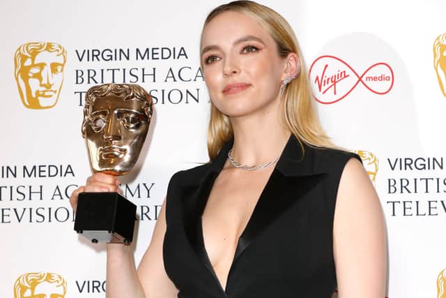 Jodie Comer, winner of the Leading Actress Award at the British Academy Television Awards
