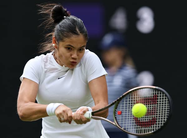 Britain’s Emma Raducanu stormed into the second round of Wimbledon with a straight sets win in the first round 