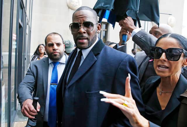 Singer R. Kelly arrives at the Leighton Courthouse (Photo by Nuccio DiNuzzo/Getty Images)