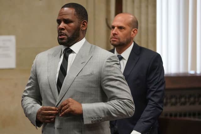 R. Kelly pleads not guilty before Judge Lawrence Flood at Leighton Criminal Court Building in Chicago on June 6, 2019 (Photo by E. JASON WAMBSGANS/AFP via Getty Images)