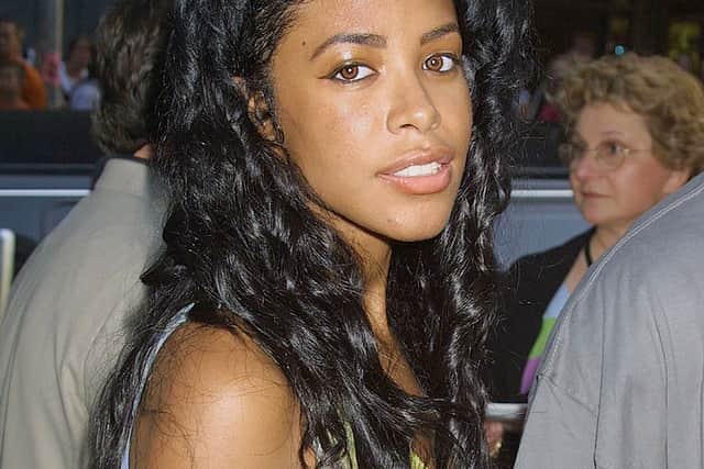 Singer Aaliyah attends the world premiere of the film “Planet of the Apes” July 23, 2001 at the Ziefield Theatre in New York City. (Photo by George De Sota/Getty Images)