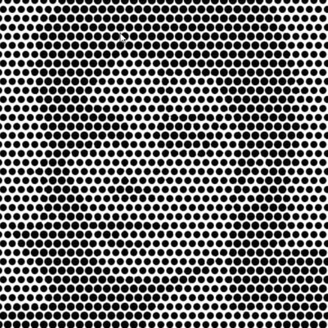 This image might look like a spotty black and white grid, but it’s an optical illusion and there’s actually a famous face hiding in it.