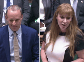 Deputy Prime Minister Dominic Raab raised eyebrows after winking at deputy Labour leader Angela Rayner as he stepped in to lead PMQs. (Credit: Parliamentlive.tv)