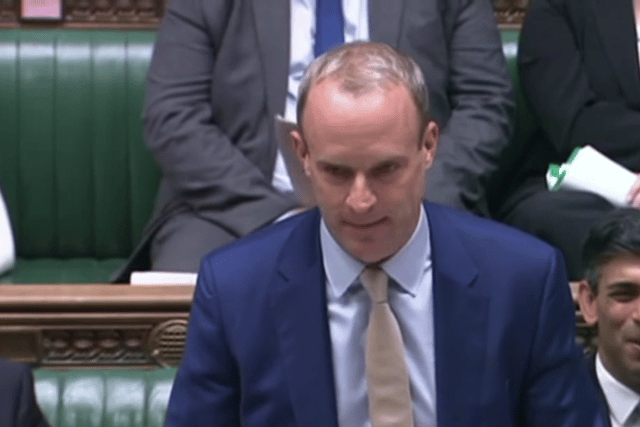 Dominic Raab faced off against Angela Rayner in this week’s PMQs. (Credit: parliamentlive.tv)