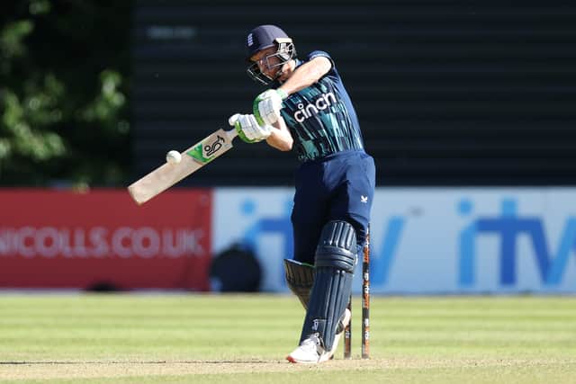 Jos Buttler of England bats during the 3rd One Day International between Netherlands and England at VRA Cricket Ground on June 22, 2022 in Amstelveen