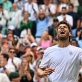 Cameron Norrie celebrates winning against US player Tommy Paul during their round of 16 (AFP via Getty Images)