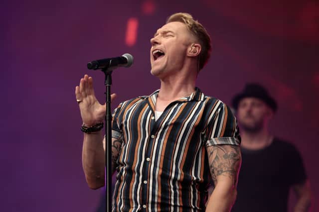 Ronan Keating performs during Fire Fight Australia at ANZ Stadium on February 16, 2020 in Sydney, Australia. (Photo by Cole Bennetts/Getty Images)