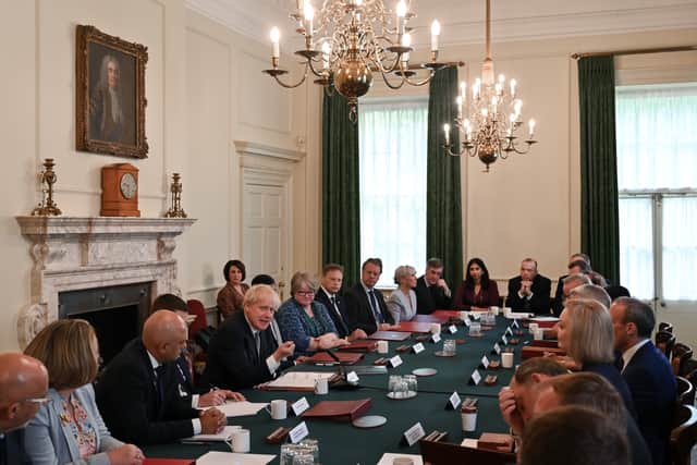 Boris Johnson leads a cabinet meeting on 5 July (Getty Images)