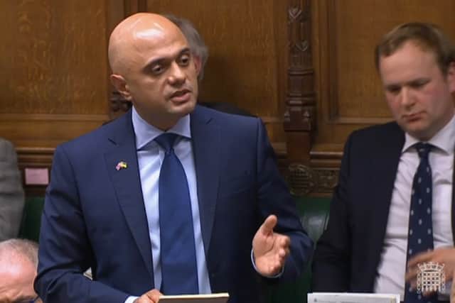 Former health secretary Sajid Javid delivers a personal statement to the House of Commons (PA)