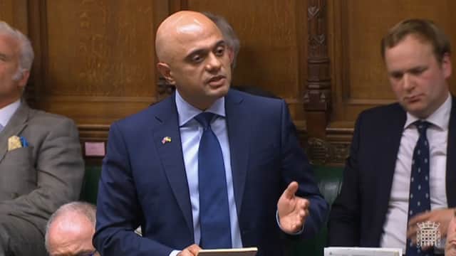 Former health secretary Sajid Javid delivers a personal statement to the House of Commons (PA)