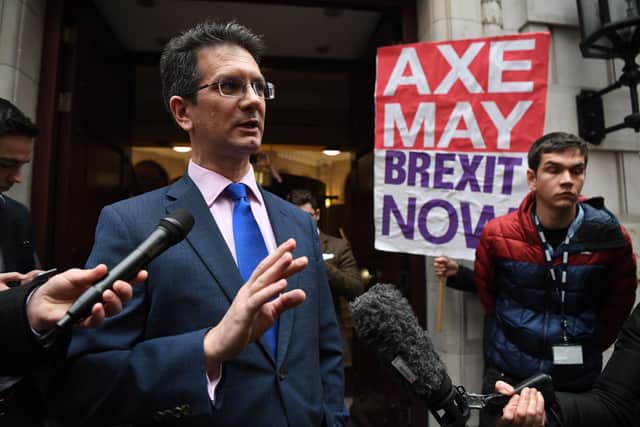 Steve Baker speaks to the media outside Millbank in Westminster on November 16, 2018 in London, England (Photo by Leon Neal/Getty Images)