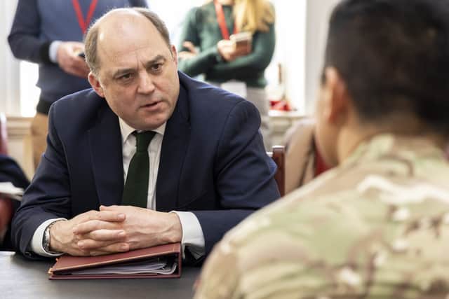Ministry of Defence of Defence Secretary Ben Wallace during a visit to speak to serving military personnel at the Horse Guards building in Westminster (Photo: PA)