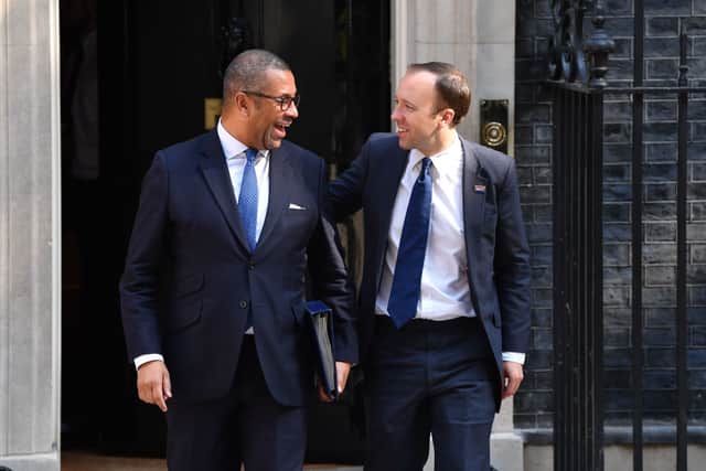 James Cleverly and Health Secretary Matt Hancock leave 10 Downing Street in 2019 (Photo: Jeff J Mitchell/Getty Images)