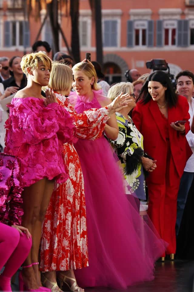 Ariana DeBose, Anna Wintour, Florence Pugh, Laura Pausini attend the Valentino haute couture fall/winter 22/23 fashion show on July 08, 2022 in Rome, Italy. (Photo by Vittorio Zunino Celotto/Getty Images)