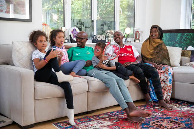 Mo Farah pictured at home with his family. (Getty Images)