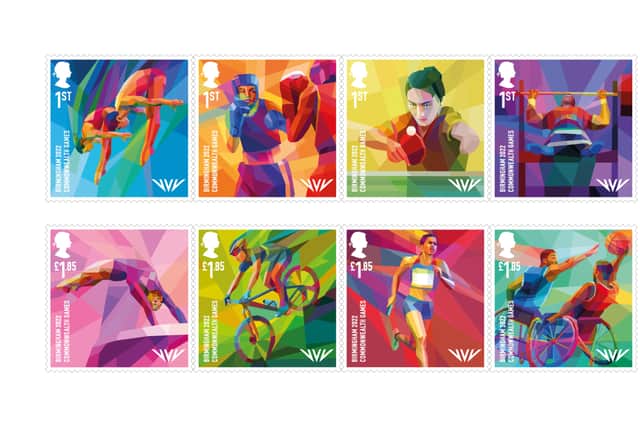 Royal Mail’s set of eight new stamps being issued to mark Birmingham hosting the 2022 Commonwealth Games. Picture: PA Wire