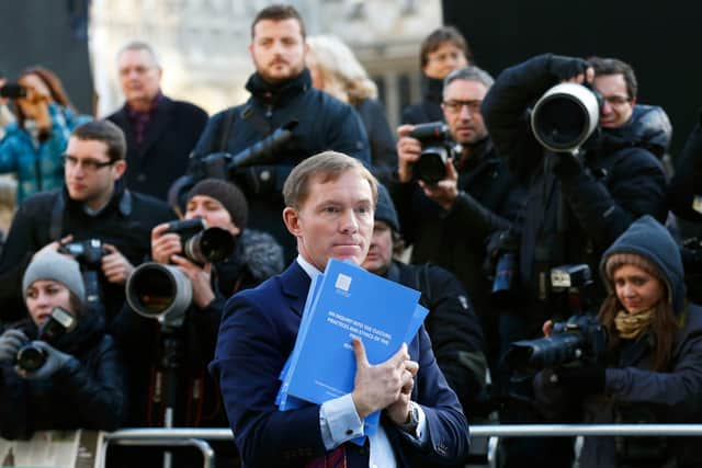 Chris Bryant with a copy of the Leveson report