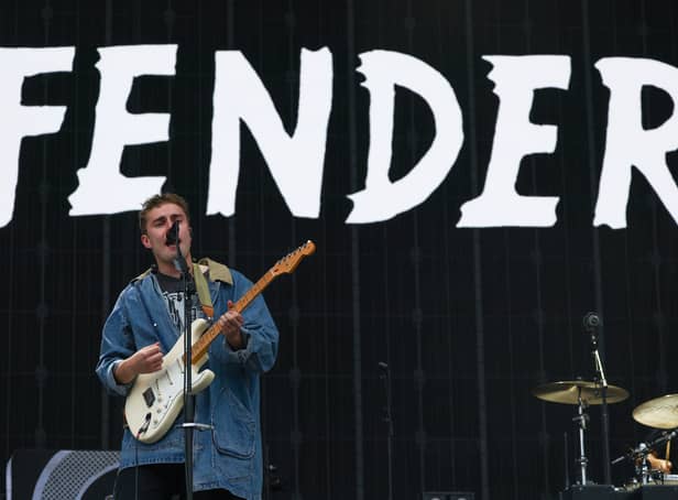 GLASGOW, SCOTLAND - JULY 08: Sam Fender performs on the main stage during the TRNSMT Festival at Glasgow Green on July 08, 2022 in Glasgow, Scotland. (Photo by Jeff J Mitchell/Getty Images)