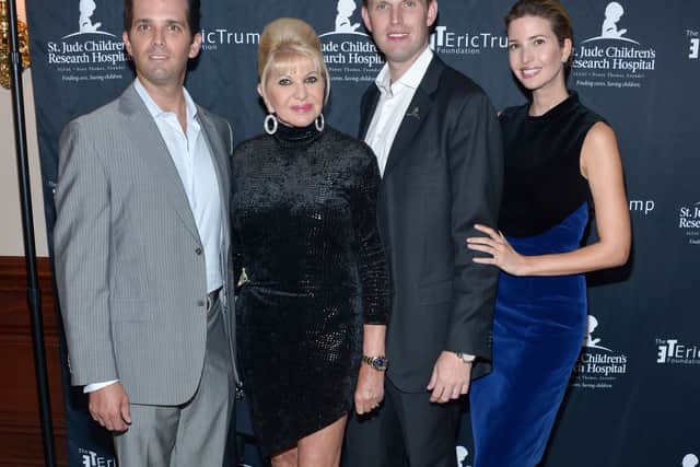 Ivana Trump had three children with her ex-husband - Donald Jr (left), Eric (centre-right) and Ivanka (right). (Credit: Getty Images)