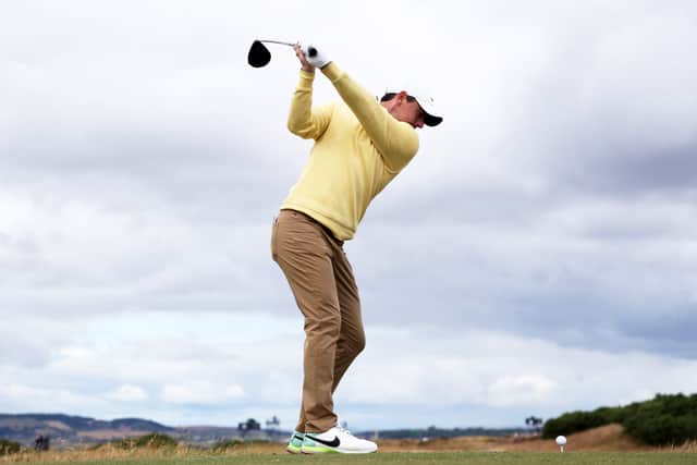 Rory McIlroy of Northern Ireland tees off the 6th hole during Day One of The 150th Open. (Getty Images)