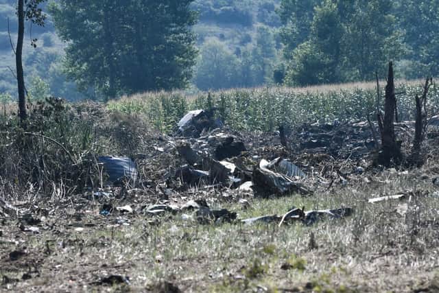 The Antonov An-12 cargo plane crashed into fields between two villages (Photo: SAKIS MITROLIDIS/AFP via Getty Images)