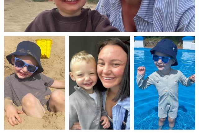 Albie Speakman aged 3 with his mother Leah. Albie died after a collision with a tractor on a farm off Bentley Hall Road in Bury. Picture: Greater Manchester Police/ PA