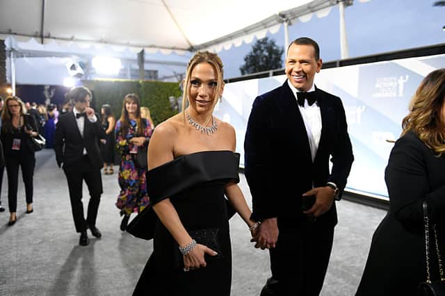 Jennifer Lopez and Alex Rodriguez attend the 26th Annual Screen Actors Guild Awards at The Shrine Auditorium on January 19, 2020 in Los Angeles, California. (Photo by Mike Coppola/Getty Images for Turner)