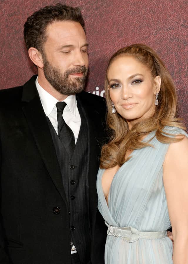 Ben Affleck and  Jennifer Lopez attend the Los Angeles premiere of Amazon Studio’s “The Tender Bar” at TCL Chinese Theatre on December 12, 2021 in Hollywood, California. (Photo by Amy Sussman/Getty Images)