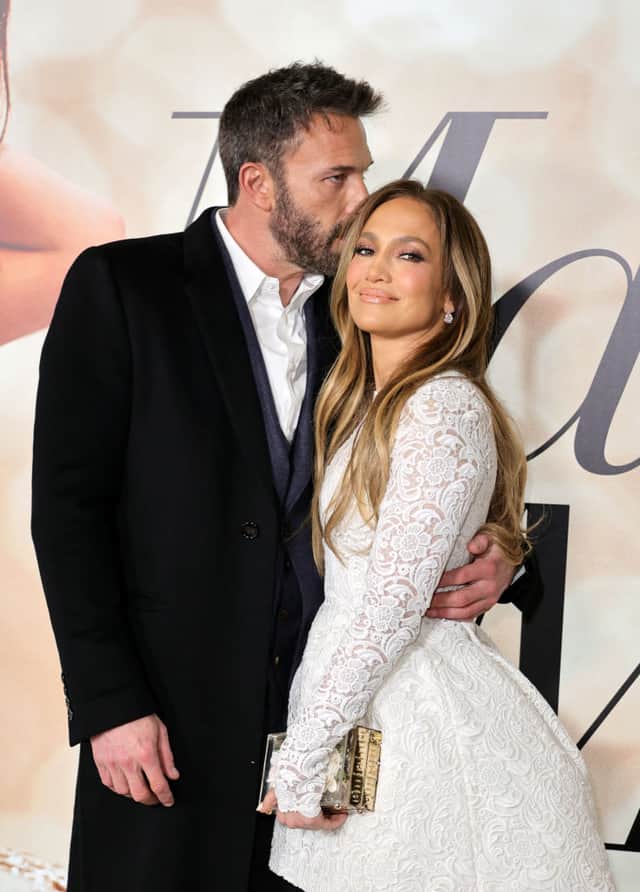 Ben Affleck and Jennifer Lopez attend the Los Angeles Special Screening of “Marry Me” on February 08, 2022 in Los Angeles, California. (Photo by Momodu Mansaray/Getty Images)