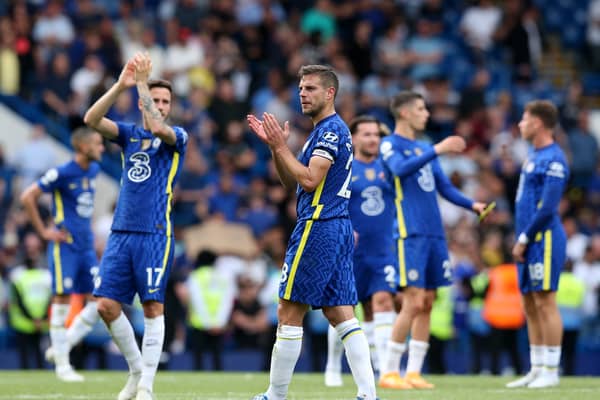 Cesar Azpilicueta applauds fans after final Premier League match in May 2022