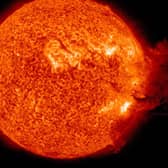 Images from NASA/Solar Dynamics Observatory depict a large solar flare erupting off the sun in June, 2011 (Pic: Getty Images)