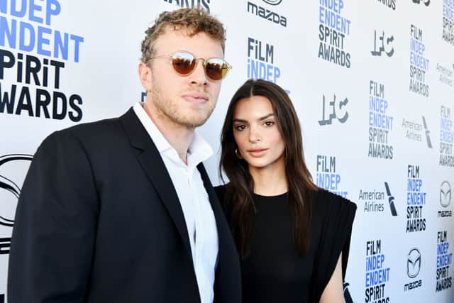 Sebastian Bear-McClard and Emily Ratajkowski attend the 2020 Film Independent Spirit Awards on February 08, 2020 in Santa Monica, California. (Photo by Amy Sussman/Getty Images)