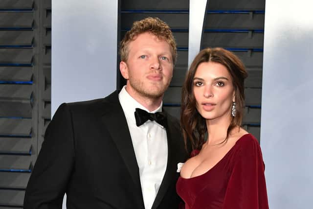 Sebastian Bear-McClard and Emily Ratajkowski attend the 2018 Vanity Fair Oscar Party hosted by Radhika Jones at Wallis Annenberg Center for the Performing Arts on March 4, 2018 in Beverly Hills, California.  (Photo by Dia Dipasupil/Getty Images)